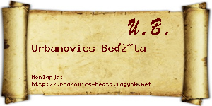 Urbanovics Beáta névjegykártya