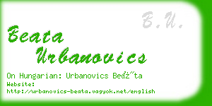 beata urbanovics business card
